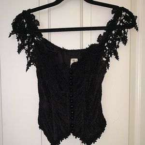 Elena Collection Black Lace Corset